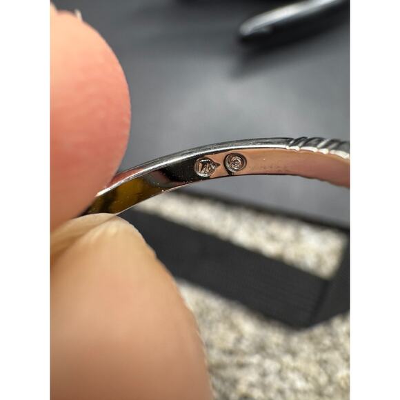 Swarovski Black Crystal Rhodium Plated Eternity Band Ring Size 7 Stackable - Picture 7 of 10